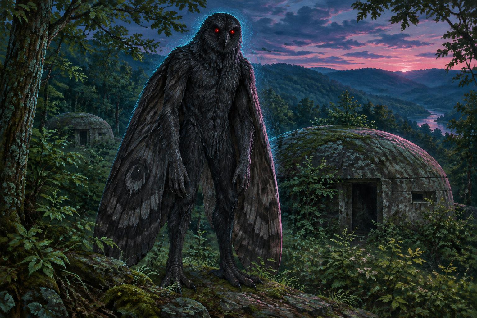 Imagined Mothman from regional folklore